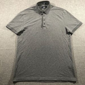 Mavi Jeans Fitted Polo Shirt Mens Size Large Grey Short‎ Sleeve Stretch